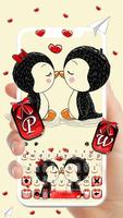 Love Kiss Penguin Poster