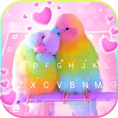 最新版、クールな Love Parrots のテーマキーボード