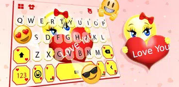 Tema Keyboard Love You Emoji