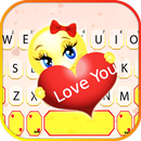 Tema Keyboard Love You Emoji APK