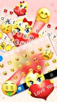 Tema Keyboard Love You Emoji imagem de tela 3