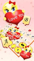 Tema Keyboard Love You Emoji imagem de tela 1