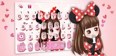 Lovely Bowknot Girl Keyboard T