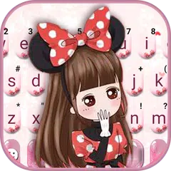 Lovely Bowknot Girl 主題鍵盤 APK 下載