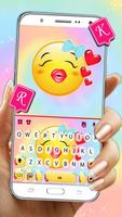 Tema Keyboard Lovely Kiss Emoj poster