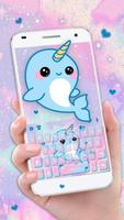 Teclado Lovely Unicorn Whale Cartaz