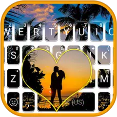 Lovers at Sunset Beach Keyboar APK download