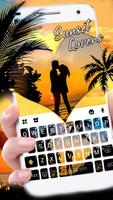 Lovers at Sunset Beach Poster