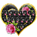 Lux Gold Black Heart Keyboard Theme