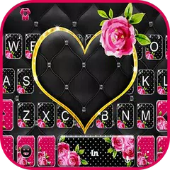 Lux Gold Black Heart 主題鍵盤 APK 下載