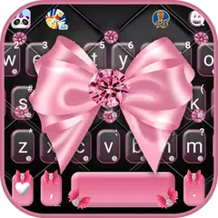 Luxury Pink Bow Tastatur-Thema APK Herunterladen