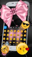 Tema Keyboard Luxury Pink Bow imagem de tela 2