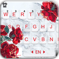 Marble Red Rose Keyboard Theme