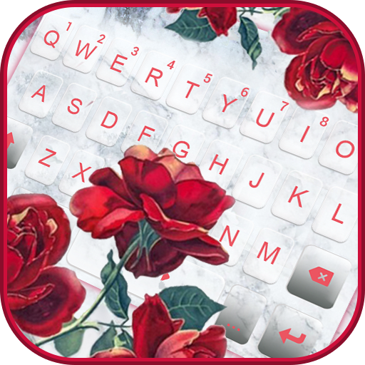 Marble Red Rose Tema Tastiera