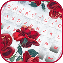 Marble Red Rose Klavye Teması APK