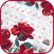Marble Red Rose Keyboard Theme