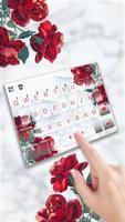 Marble Red Rose Poster