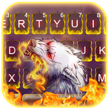 Tema Keyboard Mean Fire Wolf ícone