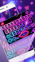 Neon Color Butterfly Keyboard  پوسٹر