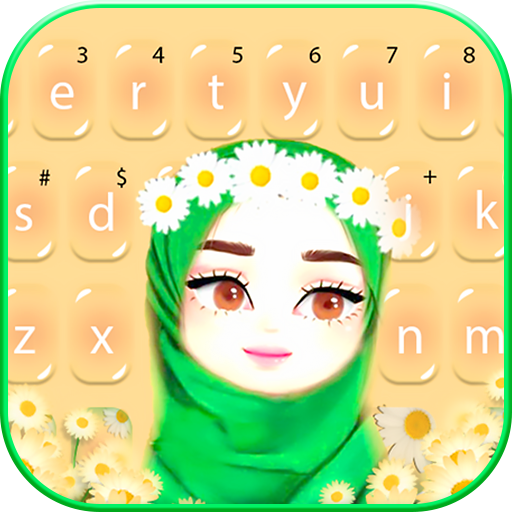 Tema Keyboard Muslim Flower Gi