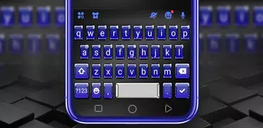 3d Blue Tech Keyboard Theme