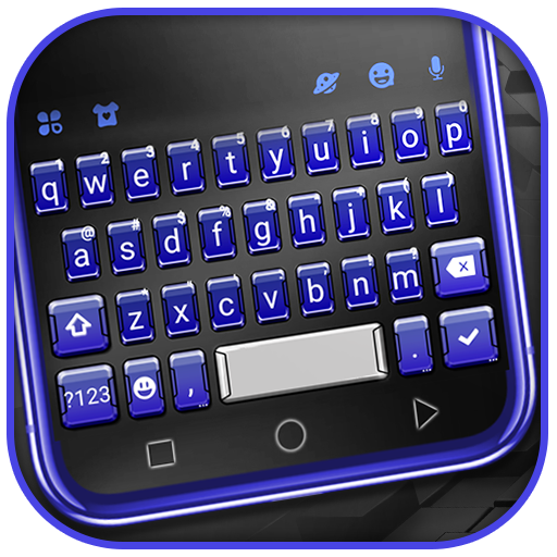 3d Blue Tech Keyboard Theme