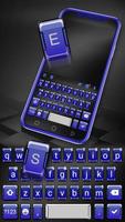 3d Blue Tech Tema de teclado captura de pantalla 1