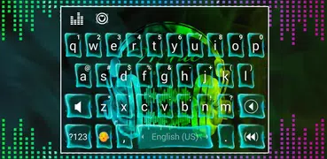 Neon Music Headphone Keyboard Theme