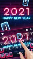 Fond de clavier Neon New Year 2021 capture d'écran 1
