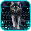 Neon Night Wolf Keyboard Backg
