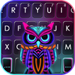 Neon Owl Keyboard Background