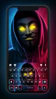 Fundo do Teclado Neon Anonymou Cartaz