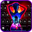 خلفية الكيبورد Neon Art Girl APK