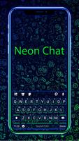 Fundo do Teclado Neon Business Cartaz