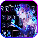 خلفية الكيبورد Neon Butterfly  APK