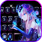 خلفية الكيبورد Neon Butterfly  أيقونة