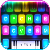 Tema Keyboard Neon Beam Piano  ícone