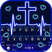 خلفية الكيبورد Neon Blue Cross