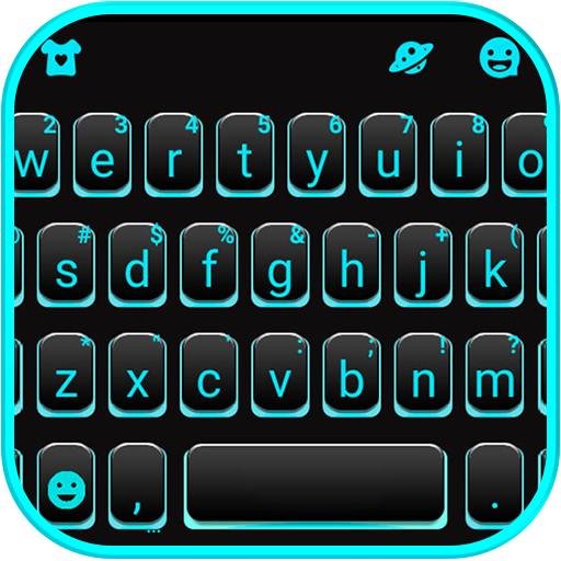 Neon Blue Black Tastiera