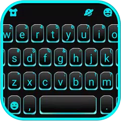 Скачать тема Neon Blue Black APK