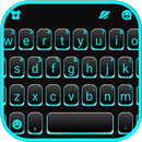 الكيبورد Neon Blue Black APK