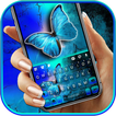 Neon Blue Butterfly Keyboard B