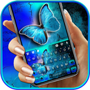 Neon Blue Butterfly Keyboard B APK
