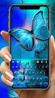 Neon Blue Butterfly poster