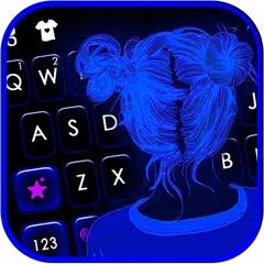 Neon Blue Girl Theme APK download