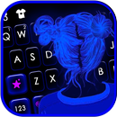 Bàn phím Neon Blue Girl APK