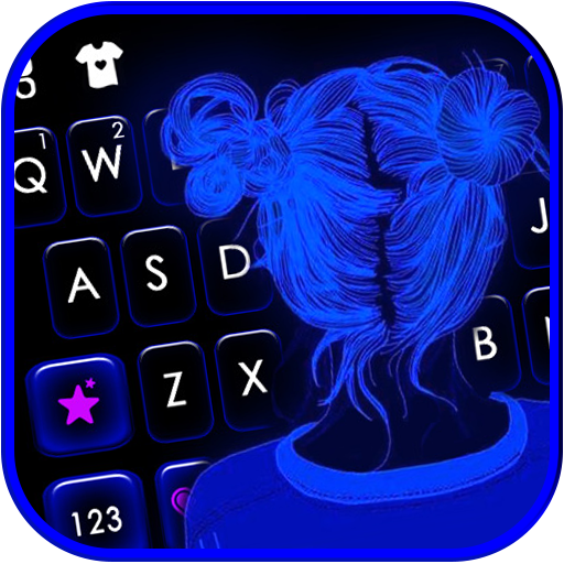 Neon Blue Girl Theme