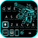 Fond de clavier Neon Blue Gun APK