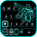 خلفية الكيبورد Neon Blue Gun أيقونة