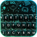 Fond de clavier Neon Blue Dood APK